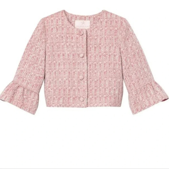 NWT Gal Meets Glam Clarissa Pink Tweed Jacket Small / 6 - Picture 1 of 11